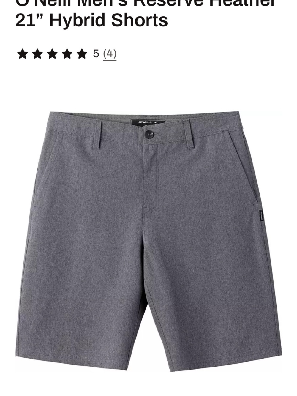 O'Neill Men's Charcoal hybrid shorts NWT